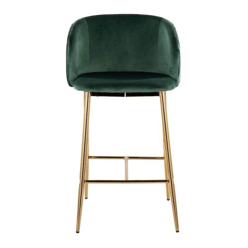 Silver Orchid Pleated Fixed-Height Counter Stool - Set of 2