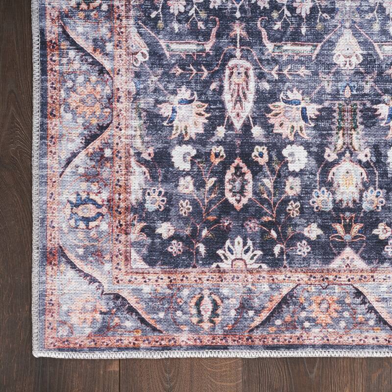 Brilliance Machine Washable Persian Vintage Medallion Area Rug