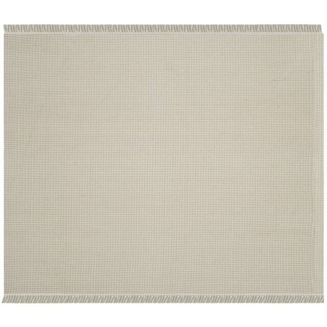 SAFAVIEH Handmade Montauk Rukhsana Flatweave Cotton Fringe Rug - 6' x 6' Square - Ivory/Green