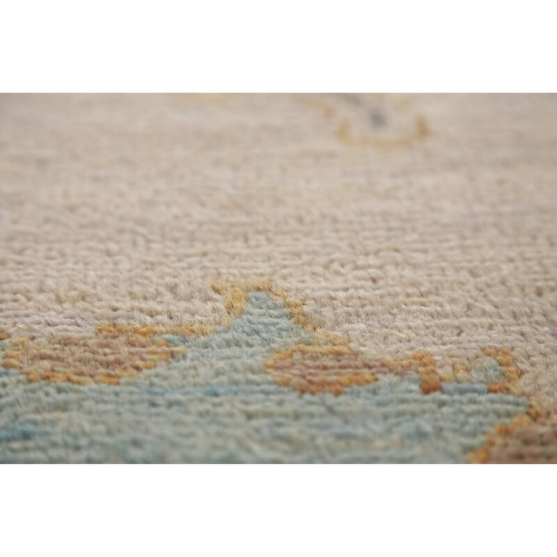 Hand Knotted Oriental 100% Wool Carpet Transitional All-Over Purples Oushak Area Rug - 9' 8'' X 8' 3''