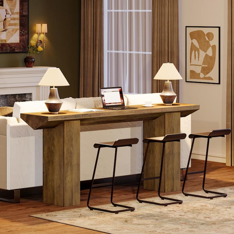 63" Long Sofa Table, Modern Console Table with Thickened Tabletop, Wooden Entryway Table for Living Room, Bedroom