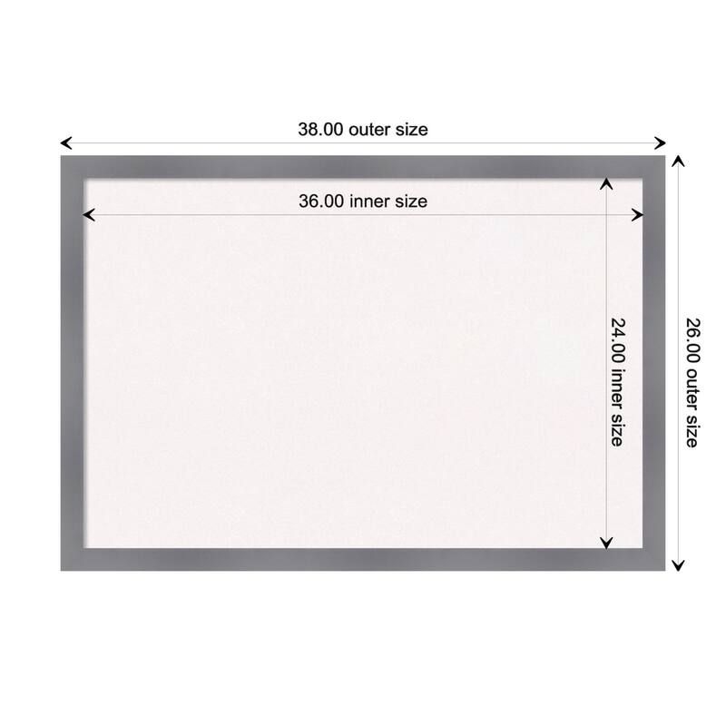 Edwin Grey Wood Framed White Corkboard Bulletin Board - Board Size 36x24