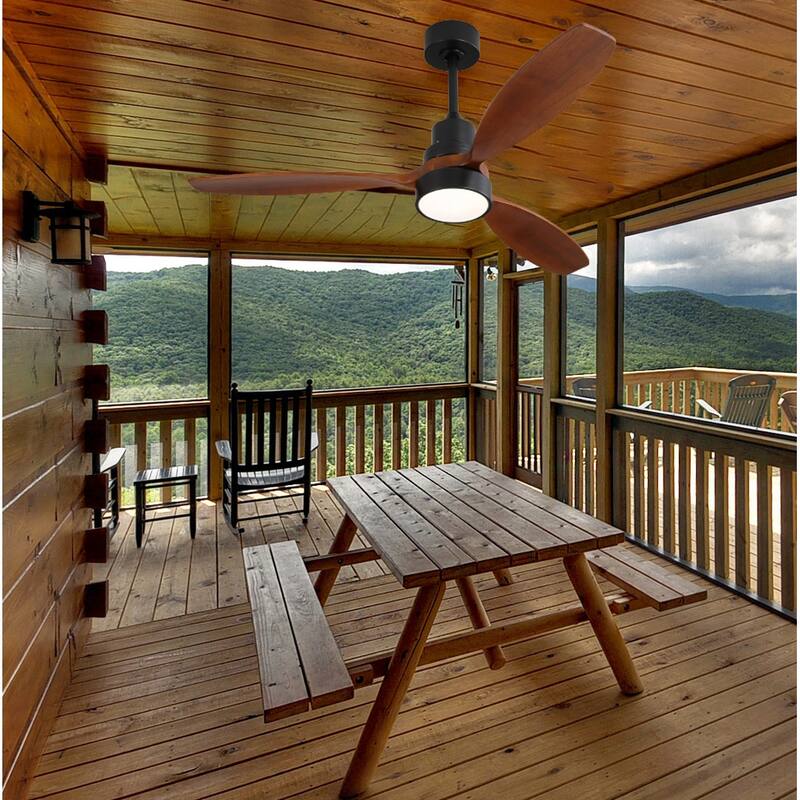48" and 52" Integrated LED Ceiling Fan with Light and Remote, Reversible DC Motor