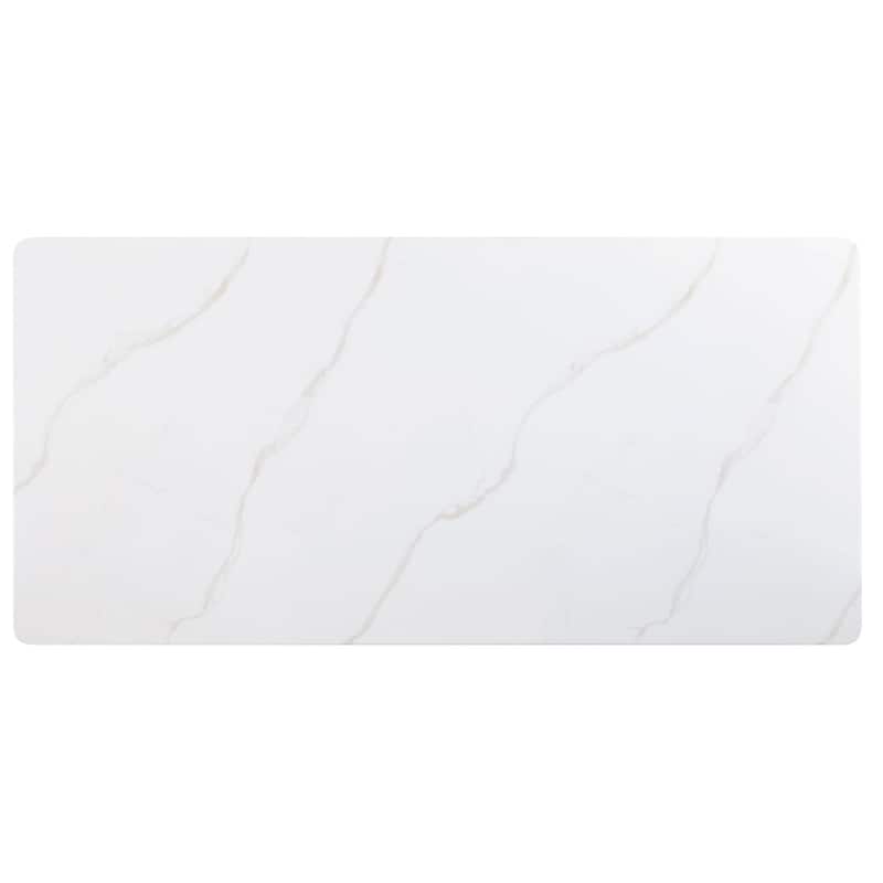 Galiano Rectangular 79-Inch Stone Top Dining Table White