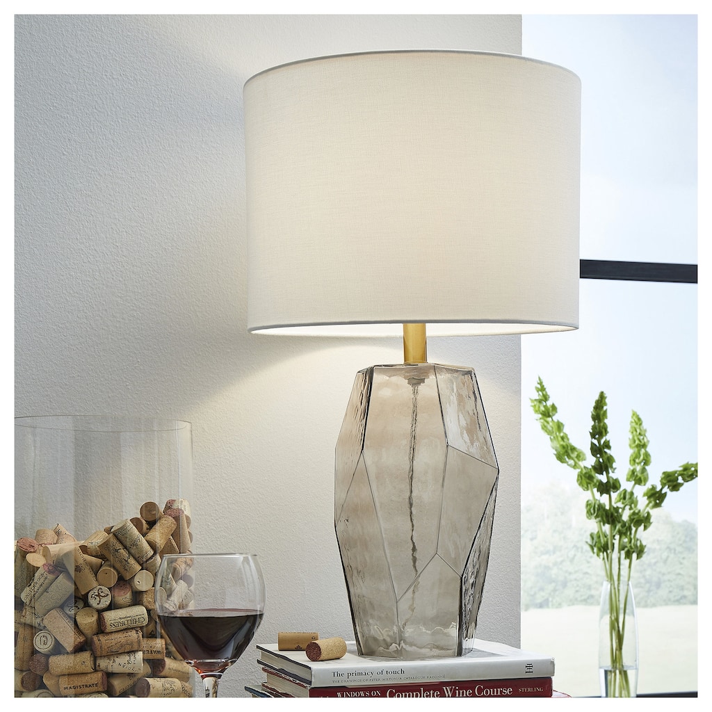 Signature Design by Ashley Taylow Gray Table Lamp - 14"W x 14"D x 24"H
