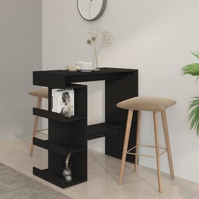 vidaXL Bar Table with Storage Rack 39.4"x19.7"x40" Engineered Wood - 39.4" x 19.7" x 40"