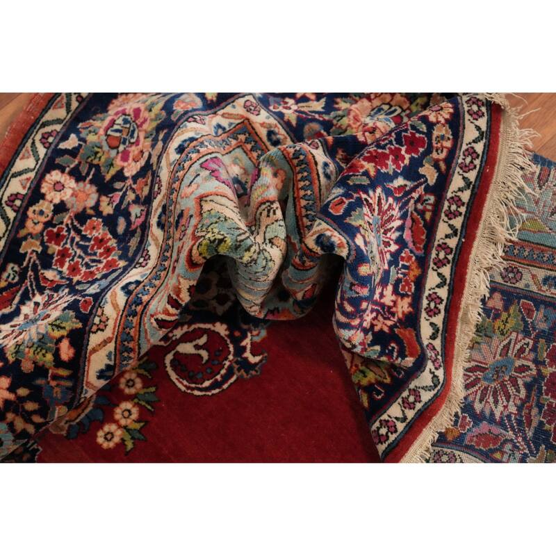 Hand Knotted Oriental 100% Wool Carpet Traditional Medallion Oranges & Rust Kashan Area Rug - 6' 9'' X 4' 3''