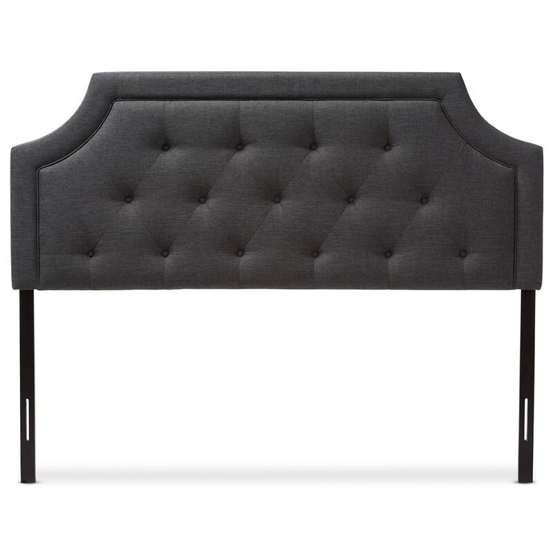 Mars Modern and Contemporary Dark Grey Fabric Full Size Headboard - Dark Grey