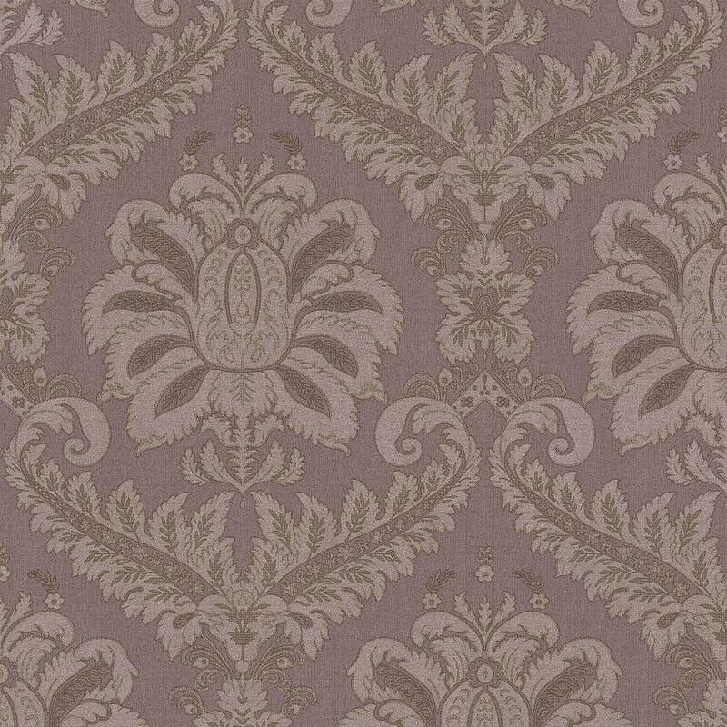 Galerie Wallcoverings Ornamenta Collection Traditional Damask Matte Finish Vinyl on Non-woven Wallpaper Roll - 33-feet long x 21-inches wide - Purple