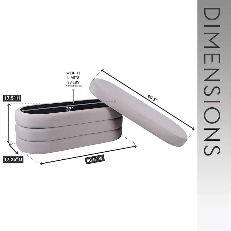 Velvet Storage Ottoman Bench MDF Frame Modern Living Room Bedroom