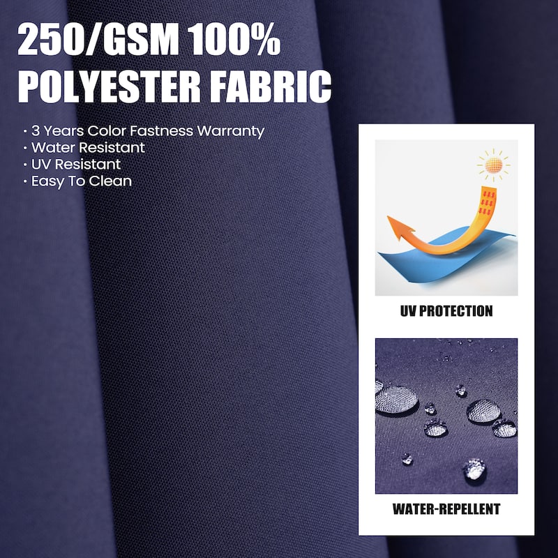 Crestlive Products 11FT Square 360 Degrees Rotation Patio Cantilever Offset Double Top Umbrella