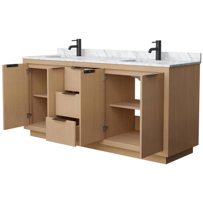 Wyndham Collection Maroni 72" Free Standing Double Basin Vanity Set
