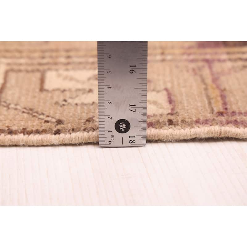 ECARPETGALLERY Hand-knotted Antalya Vintage Tan Wool Rug - 3'5 x 8'6