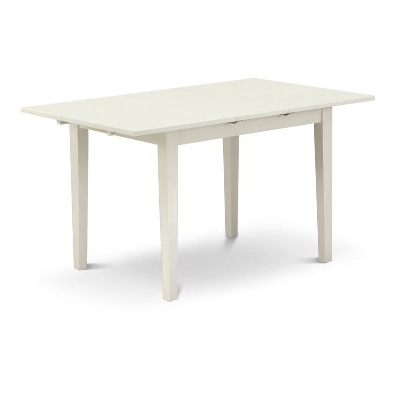 HomeStock 5-Piece Linen white Solid Wood Top - Dining Room Set - Seats 4