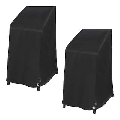 Modern Leisure® Black Diamond Stackable/High Back Patio Chair Cover, Waterproof, 27"L x 27"W x 49"H, Black, 2-Pack