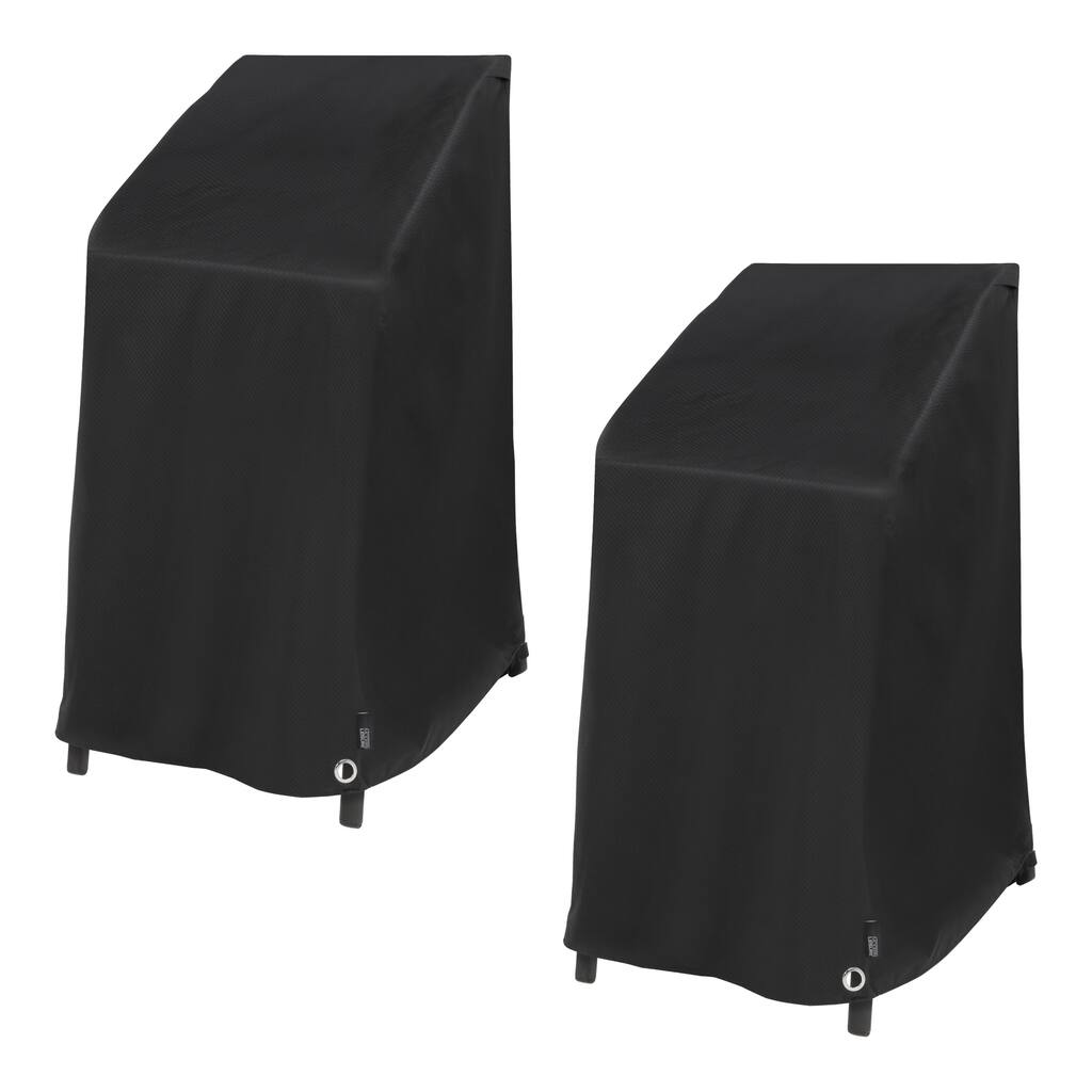Modern Leisure® Black Diamond Stackable/High Back Patio Chair Cover, Waterproof, 27"L x 27"W x 49"H, Black, 2-Pack