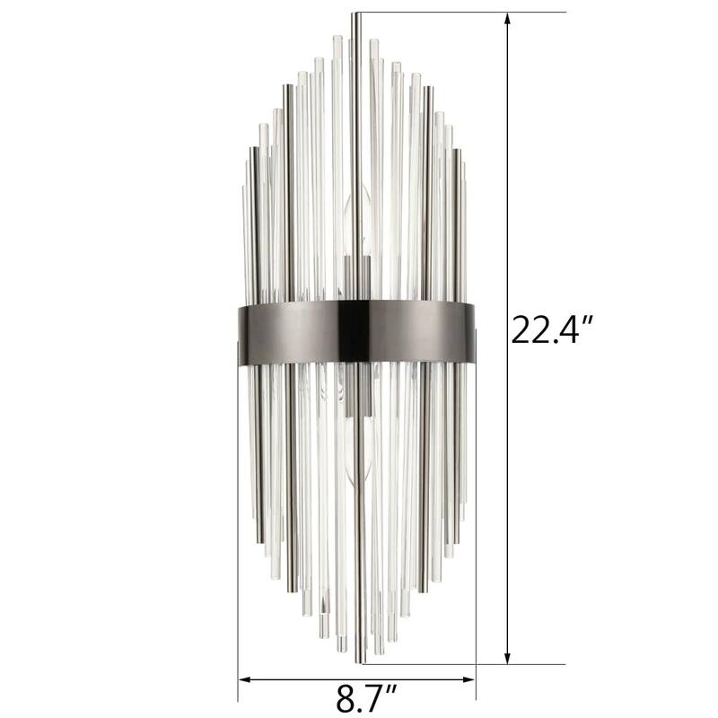 Peruggia Modern Flute Shape Glass Wall Sconces 2-Pack Wall Sconce Lighting