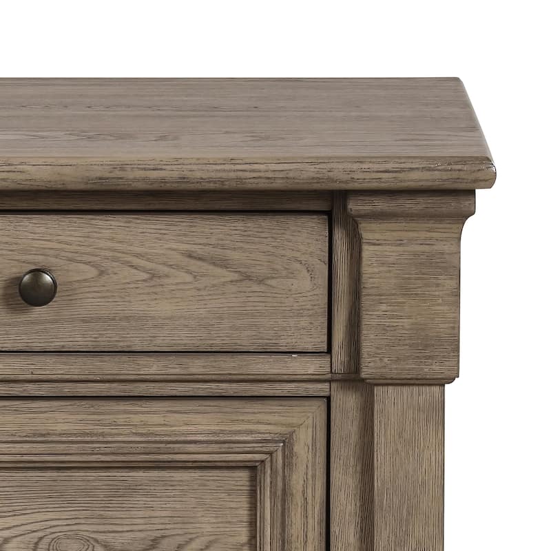 Furniture of America Wacine Weathered Grey Solid Wood 2-Drawer Nightstand