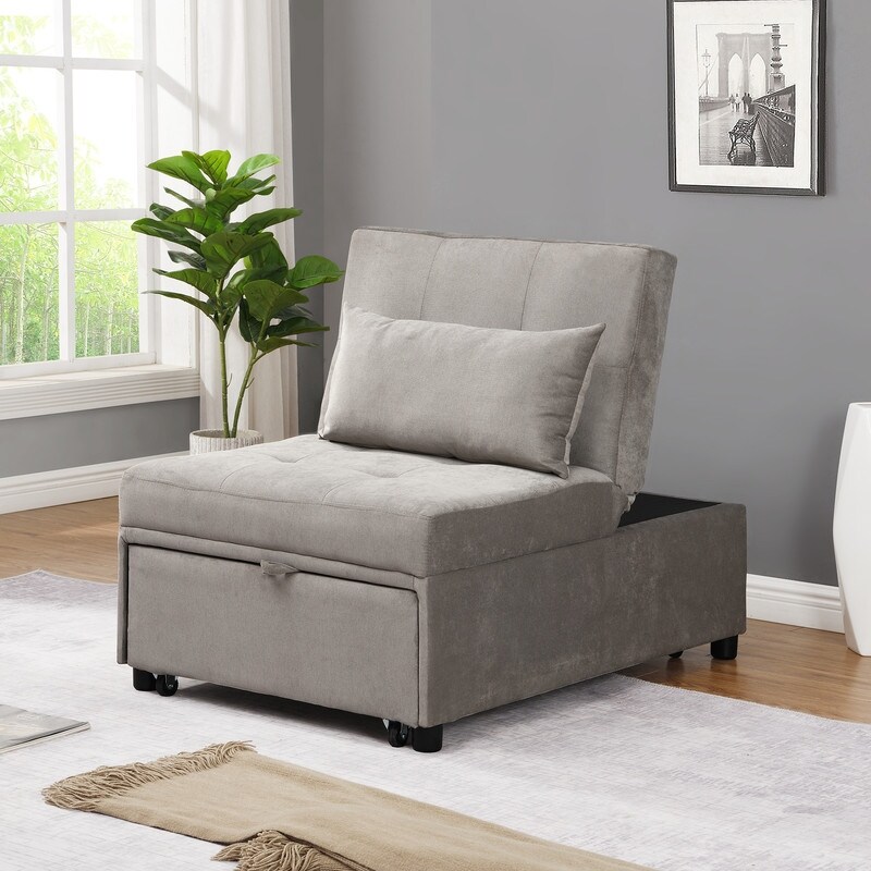 TOSWIN Ergonomic Design, Multifunctional, Foldable Ottoman Sofa Bed