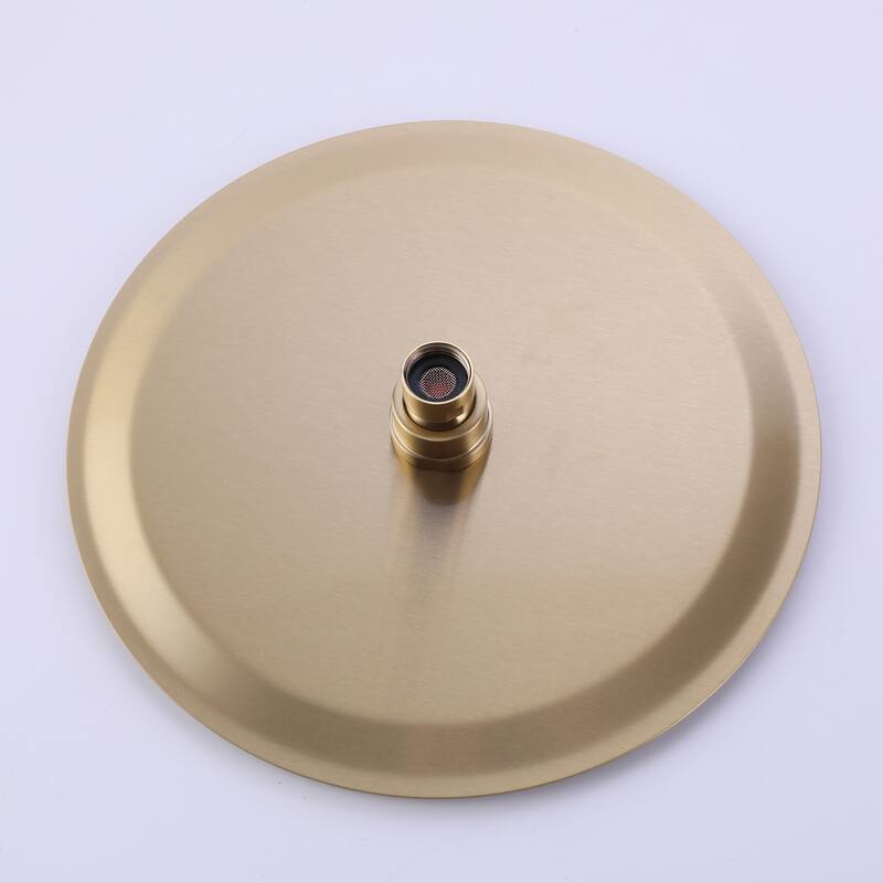 Modland 10" Air Boost Rain Shower Head - High Pressure, WaterSense 1.8GPM, Matte Black/Brushed Gold