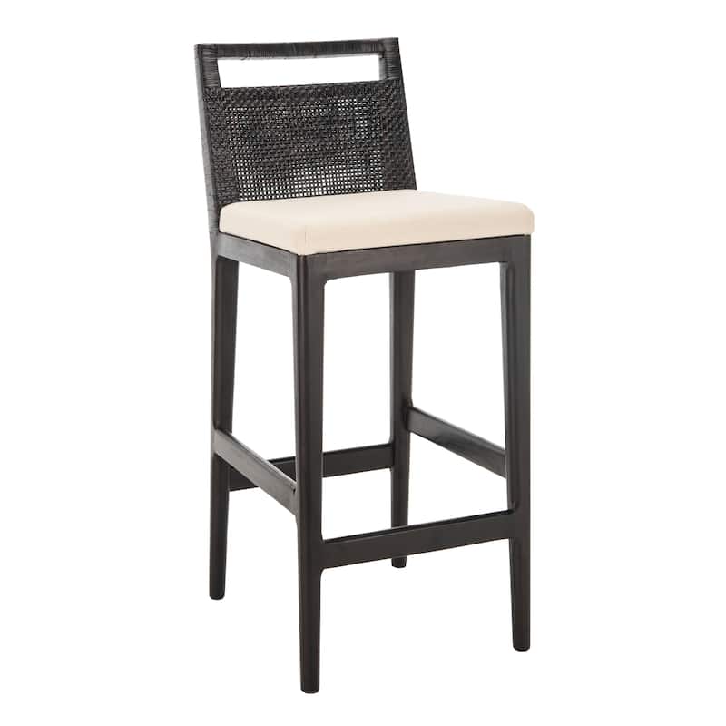 SAFAVIEH 29-inch Darin Black/ White Cushion Barstool - 15.8" x 20.5" x 38.8"