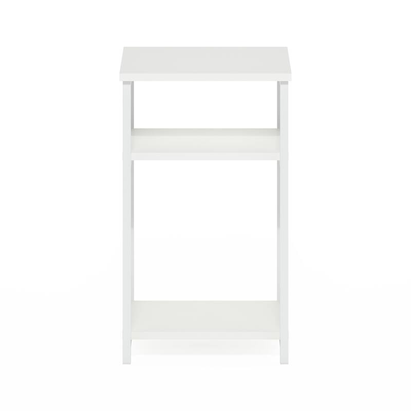 Furinno Just 3-Tier Industrial Metal Frame End Table with Storage Shelves, 1-Pack, Espresso