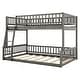 preview thumbnail 12 of 11, Full XL over Queen Bunk Bed with Ladder and Guardrails, Grey
