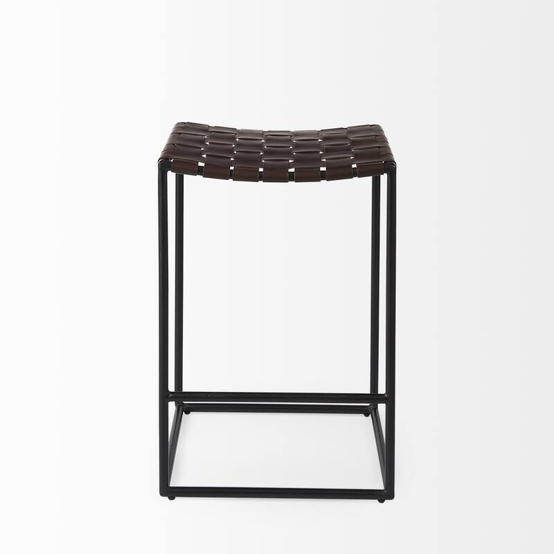 Modern Space-Saving Bar Chair Backless Design with Metal Legs and Footrest for Kitchen Dining