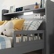 preview thumbnail 26 of 77, Pine Wood Platform Bed Low-Profile Bed Frame with Storage Headboard, Motion Sensor LED Light, Movable Guardrail, Slats Support
