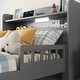 preview thumbnail 15 of 14, Twin Pine Wood Bed with Bookcase Headboard, LED Motion Sensor Light, Guardrails, White
