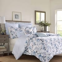 Laura Ashley Chloe Blue Cotton Comforter Set - On Sale - Bed Bath ...