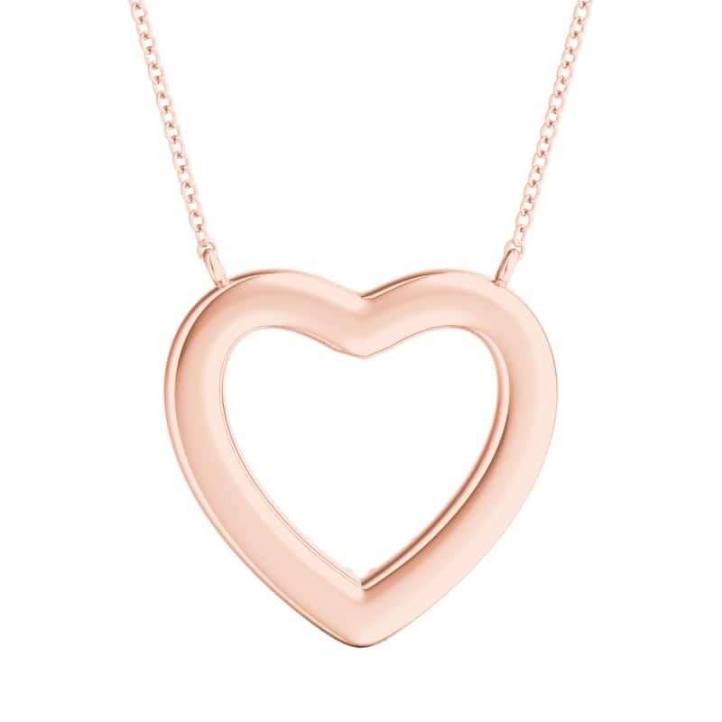 Auriya 14k Gold 1/4ctw Heart Shaped Diamond Necklace (H-I, I1-I2) - White H-I