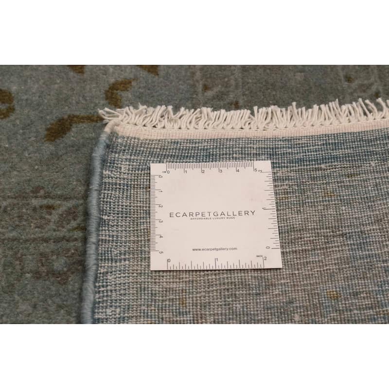 ECARPETGALLERY Hand-knotted Vibrance Light Denim Blue Wool Rug - 6'2 x 8'11