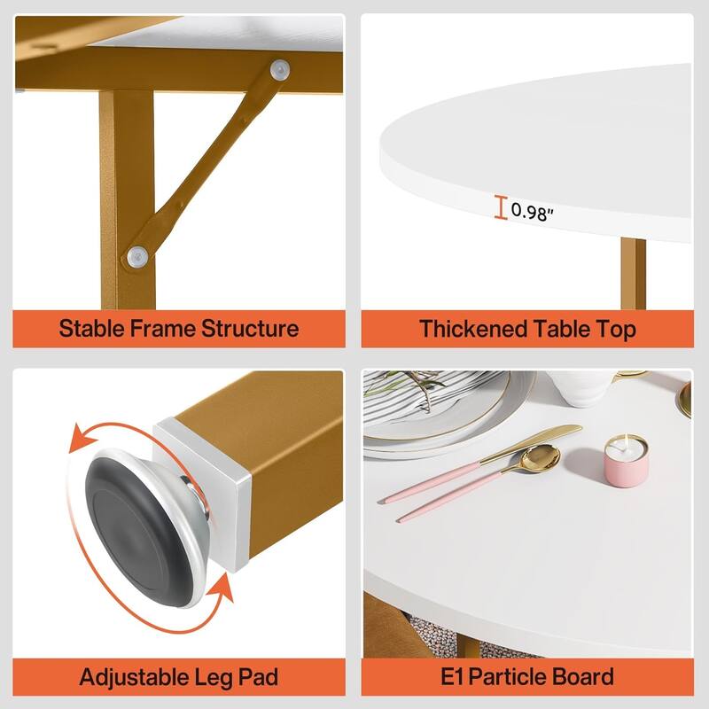 47-Inch Round Wood Conference Table with Storage Shelf Office Training Desk for Conference/Seminar Room