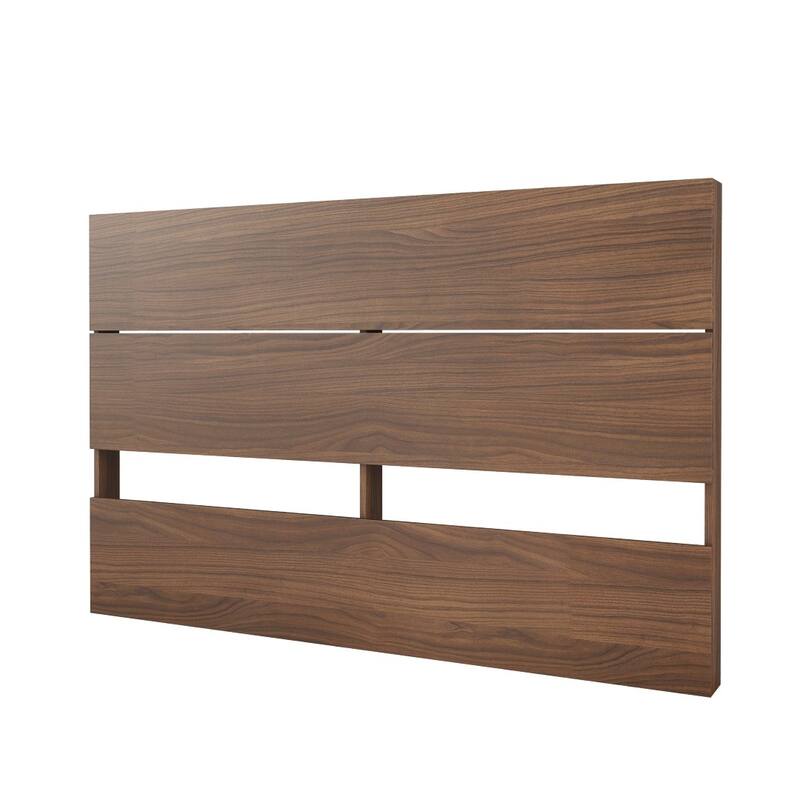 Nexera Storage Bed with Headboard, White and Walnut