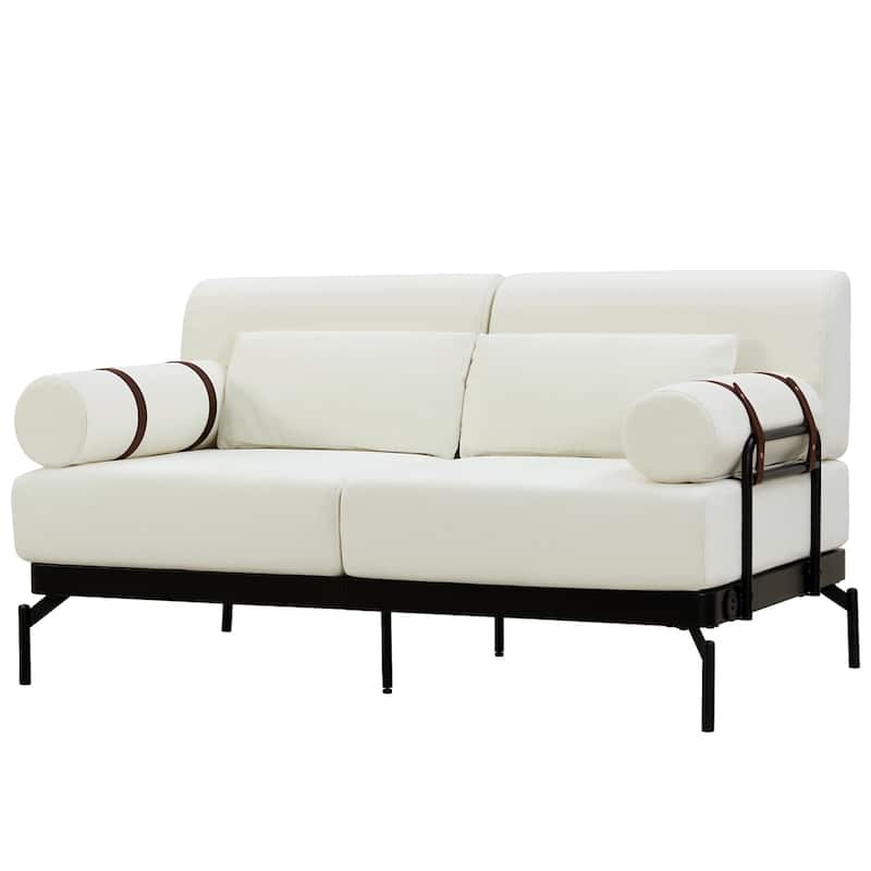 59 Inch Sofa Couch 2-Seater Sofa with Flexible USB Ports