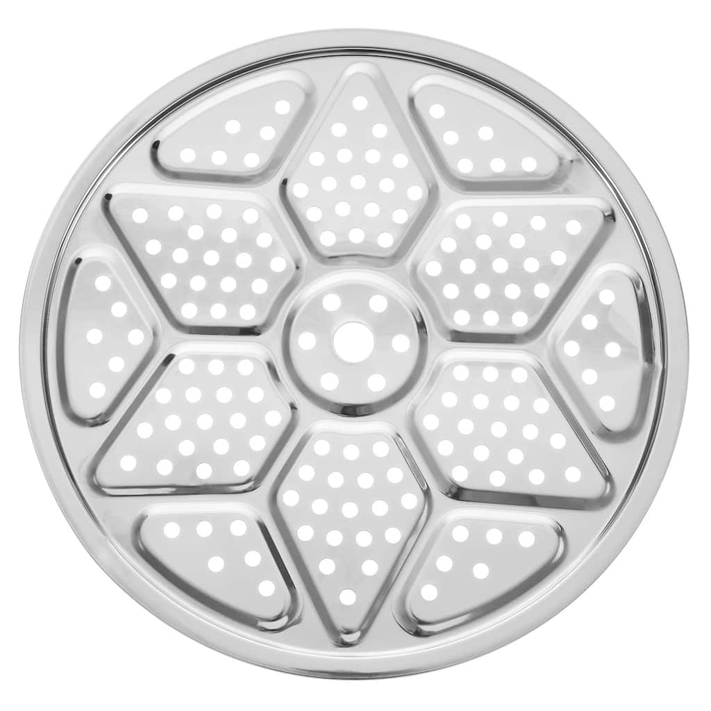 Stainless Steel Steamer Rack 12.6 Inch Round Stock Pot Steaming Tray - Silver Tone