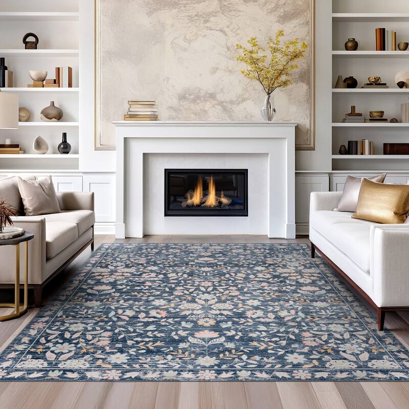 Crosswood Helen Traditional Floral Indoor Polyester Area Rug