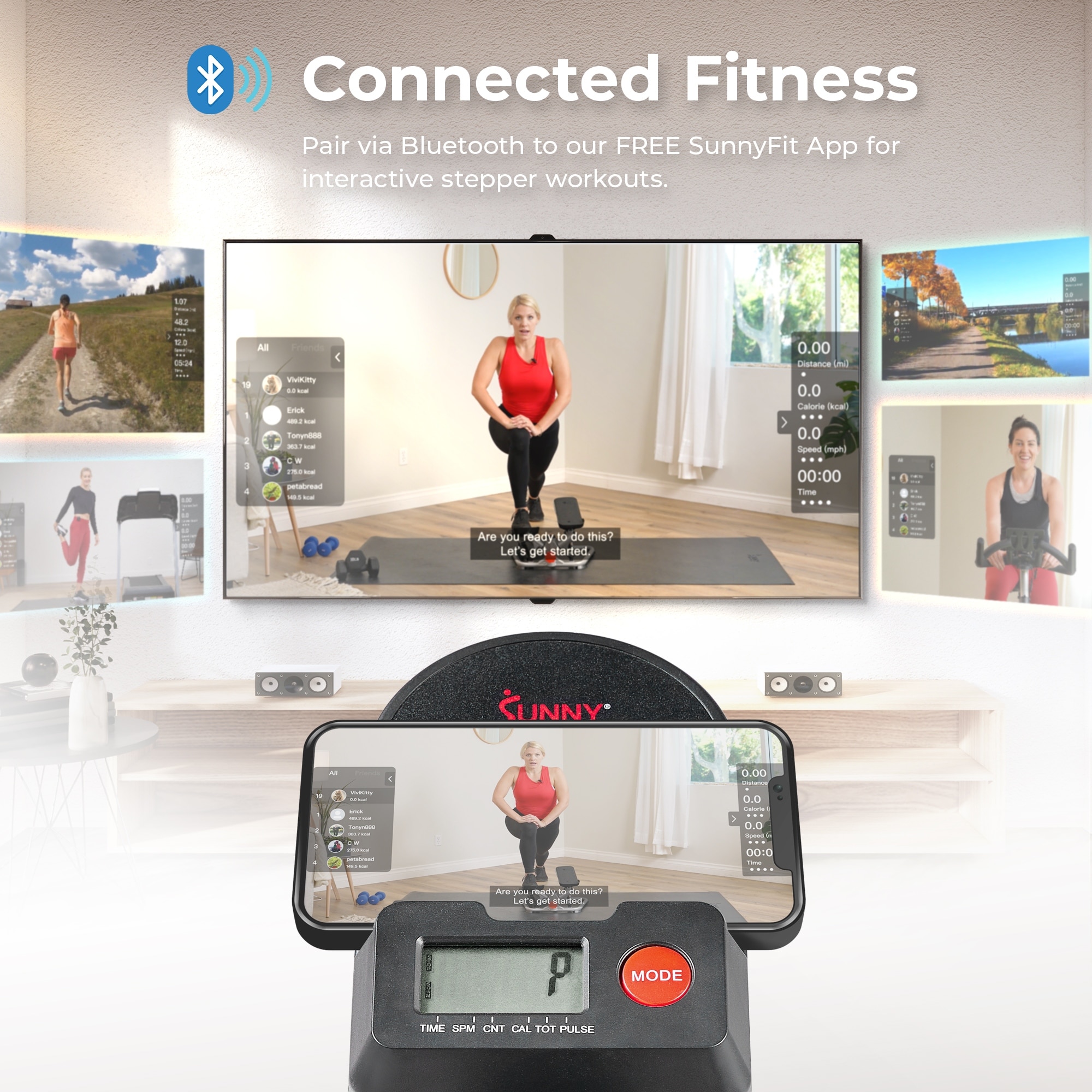 Stepper with handlebar outlet