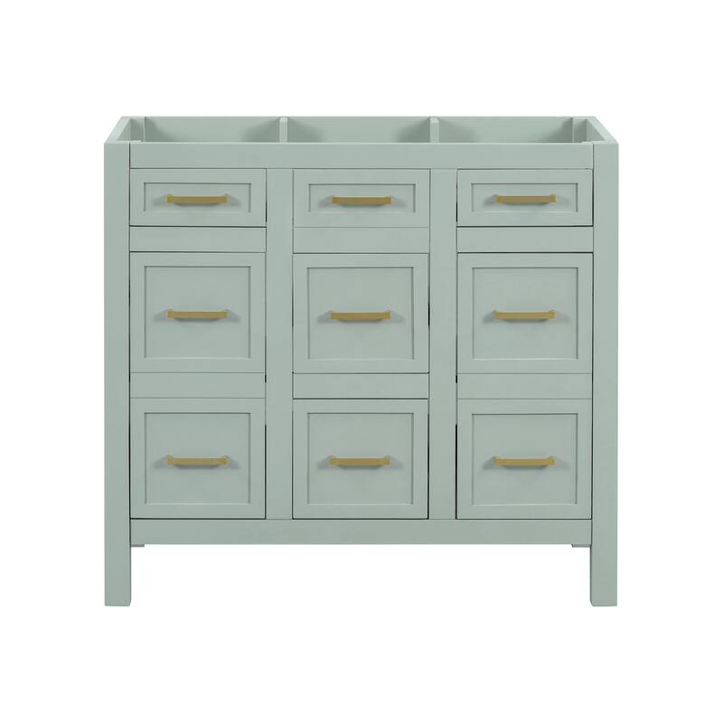 36-Inch Bathroom Vanity with Ceramic Sink Combo, Modern Freestanding Storage Cabinet