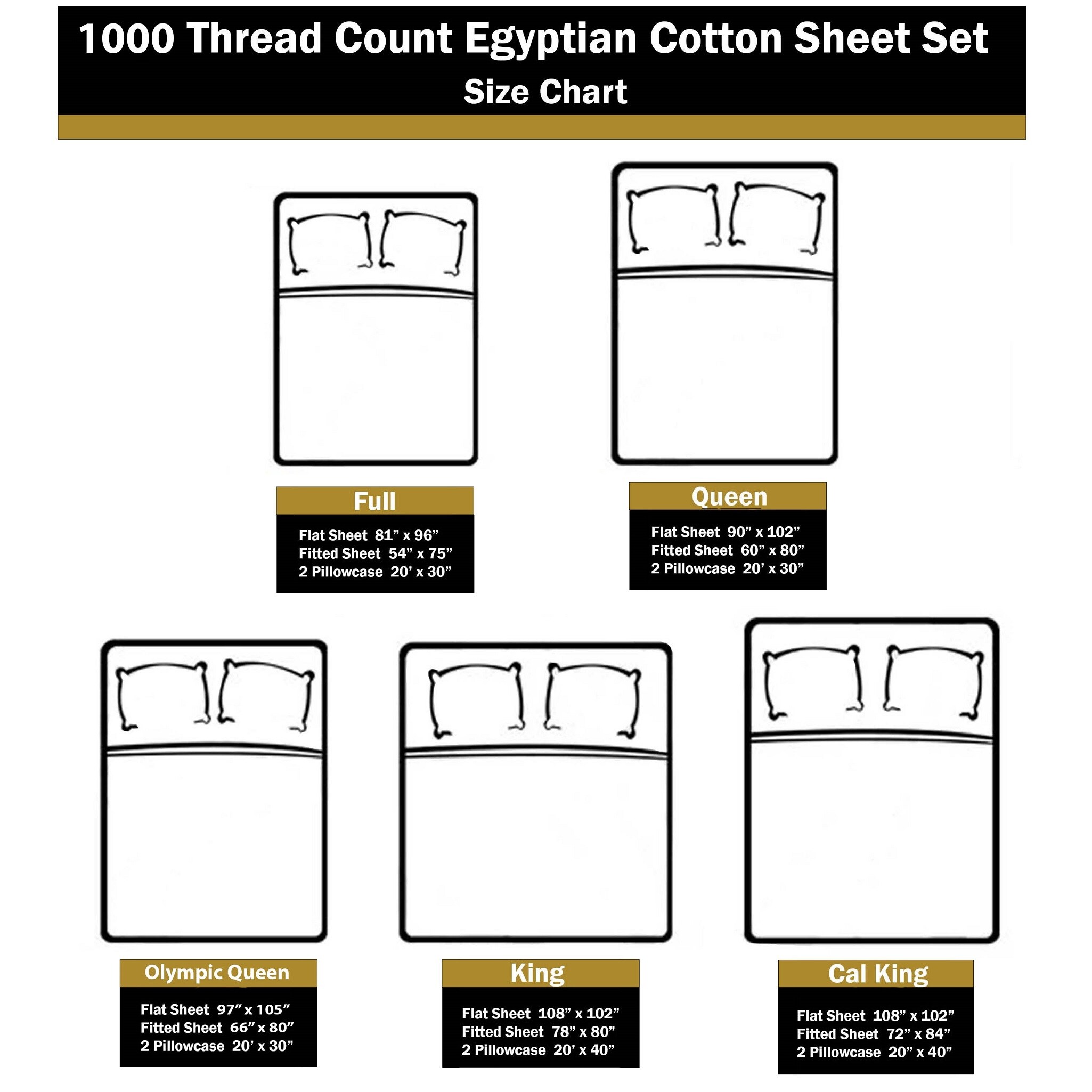 6 PCs Sheet Set Egyptian Cotton 1000 Thread Count Solid Colors Olympic Queen