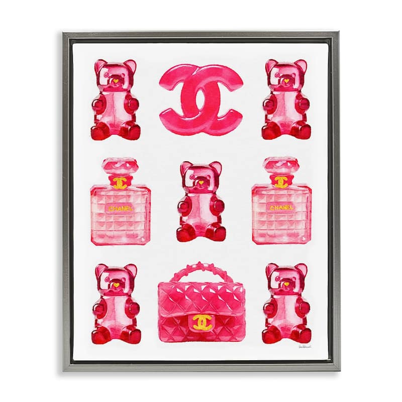 Stupell Red Glam Gummy Candy Framed Floater Canvas Wall Art Design by Amanda Greenwood