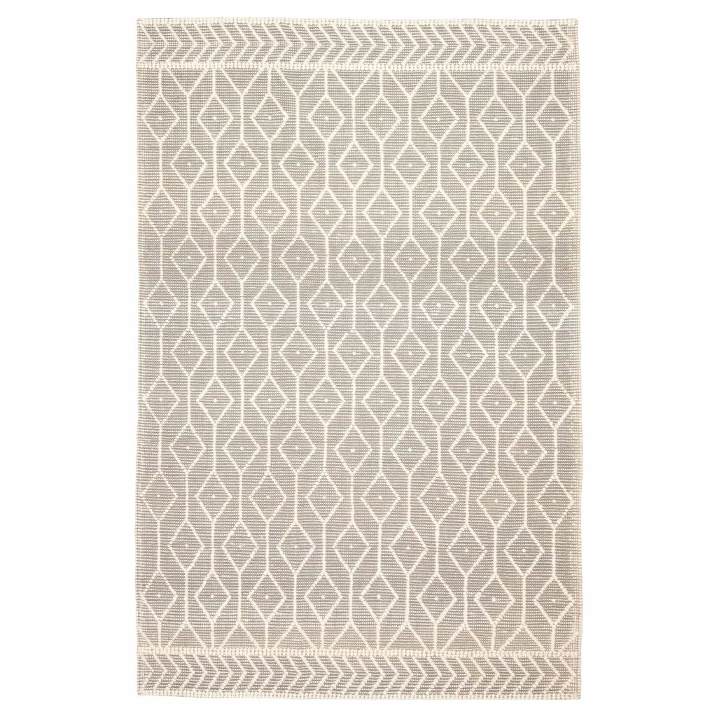ECARPETGALLERY Braid weave Sienna Grey Wool Rug - 6'0 x 9'1