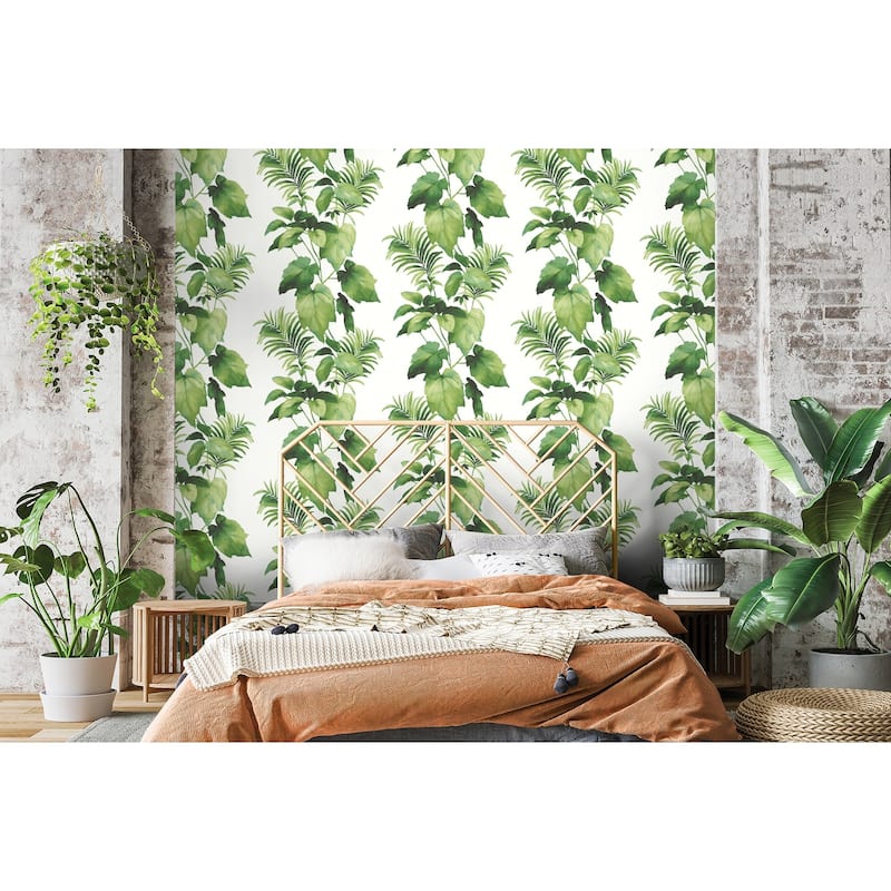 Harry & Grace Leaf Stripe Peel and Stick Wallpaper