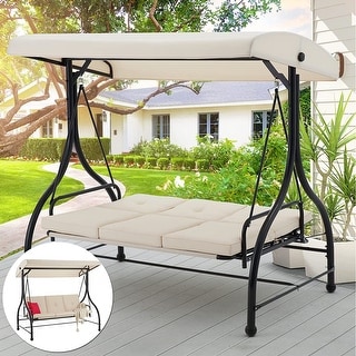 3 person swing bed with canopy online