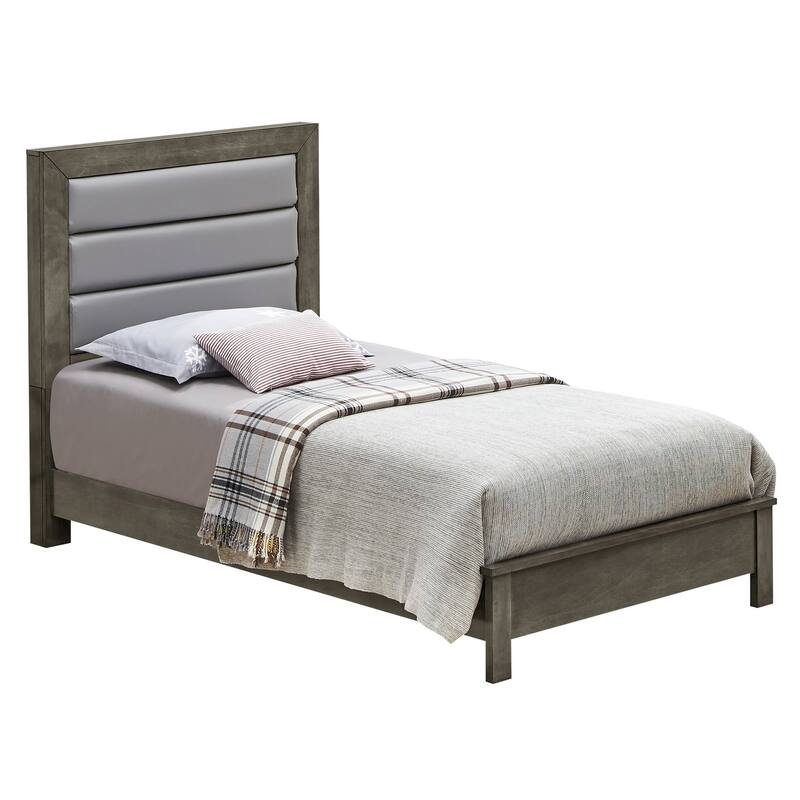 Gray Twin Bed with Contemporary Style, Neutral Finish and Compact Frame Ideal for Kids' Rooms, Apartments or Guest Spaces