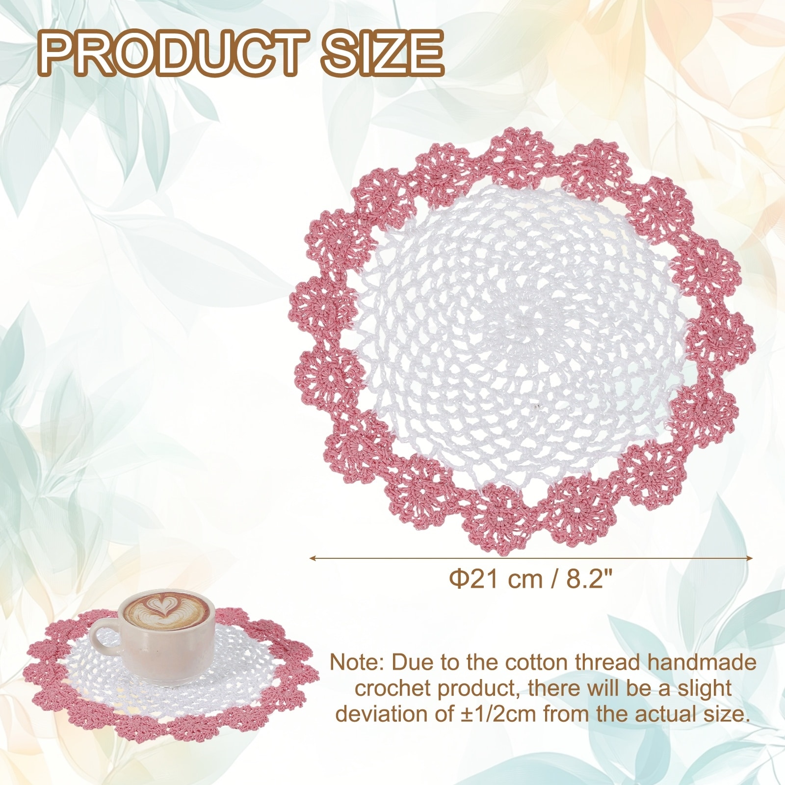 Crochet Doilies Handmade Tray Doilies Round Cloth Placemats Lace Coasters for Crafts, Daily Use, Festivals, Decoration