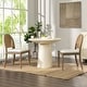 preview thumbnail 1 of 15, Panama 18" Curved Cane Rattan Boucle Upholstered Dining Chair (Set of 2)