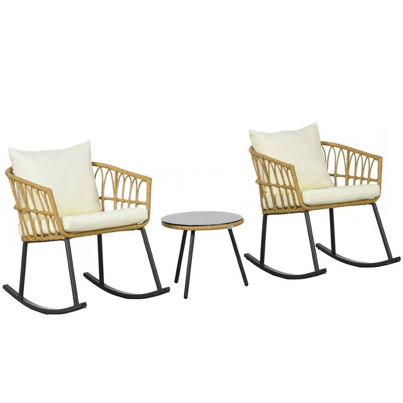 3 Piece Bistro Set with Cushions
