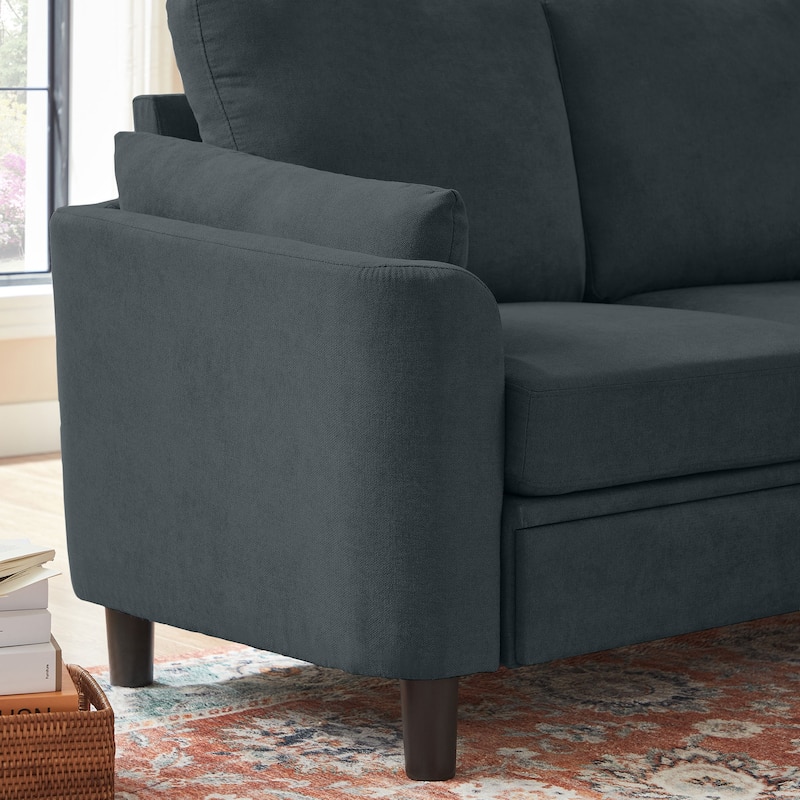 59.06" Loveseat Sofa with Soft Handrest and Tapered Wood Legs